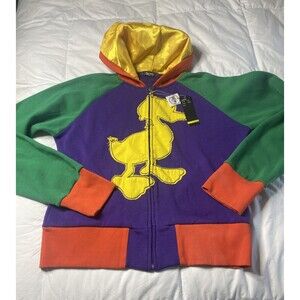Shorty HIP HOP  full zip hoodie yellow duck Size Junior XL  cotton full color